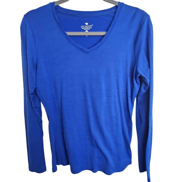Segments Merino Wool Top Women M Blue Base Layer Gorpcore Ski Shirt Outdoor - Picture 1 of 7
